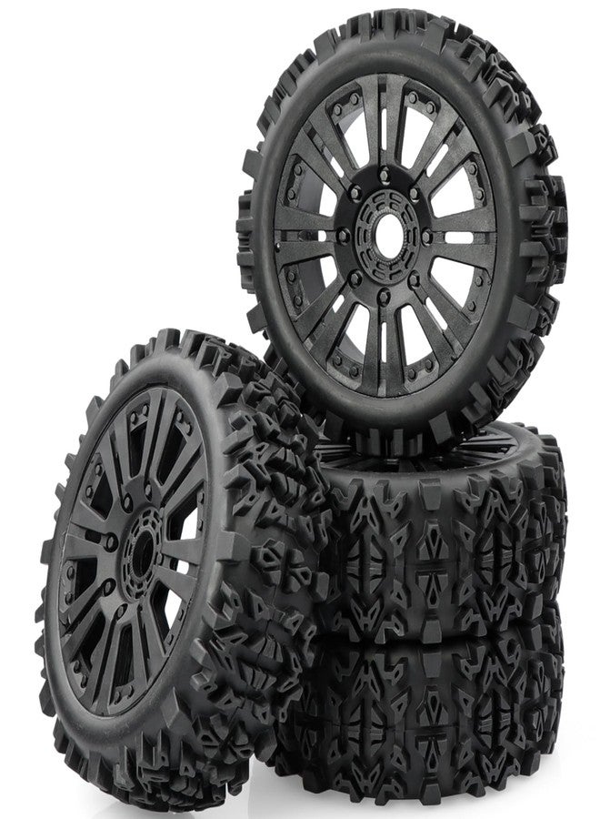 Aimrock 4PCS 1/8 RC Buggy Wheels & Tires 17mm Wheel Hex Pre-glued for Arrma Typhon 6S 3S Talion 6S Team Losi HPI RC Off Road Car - Image 1